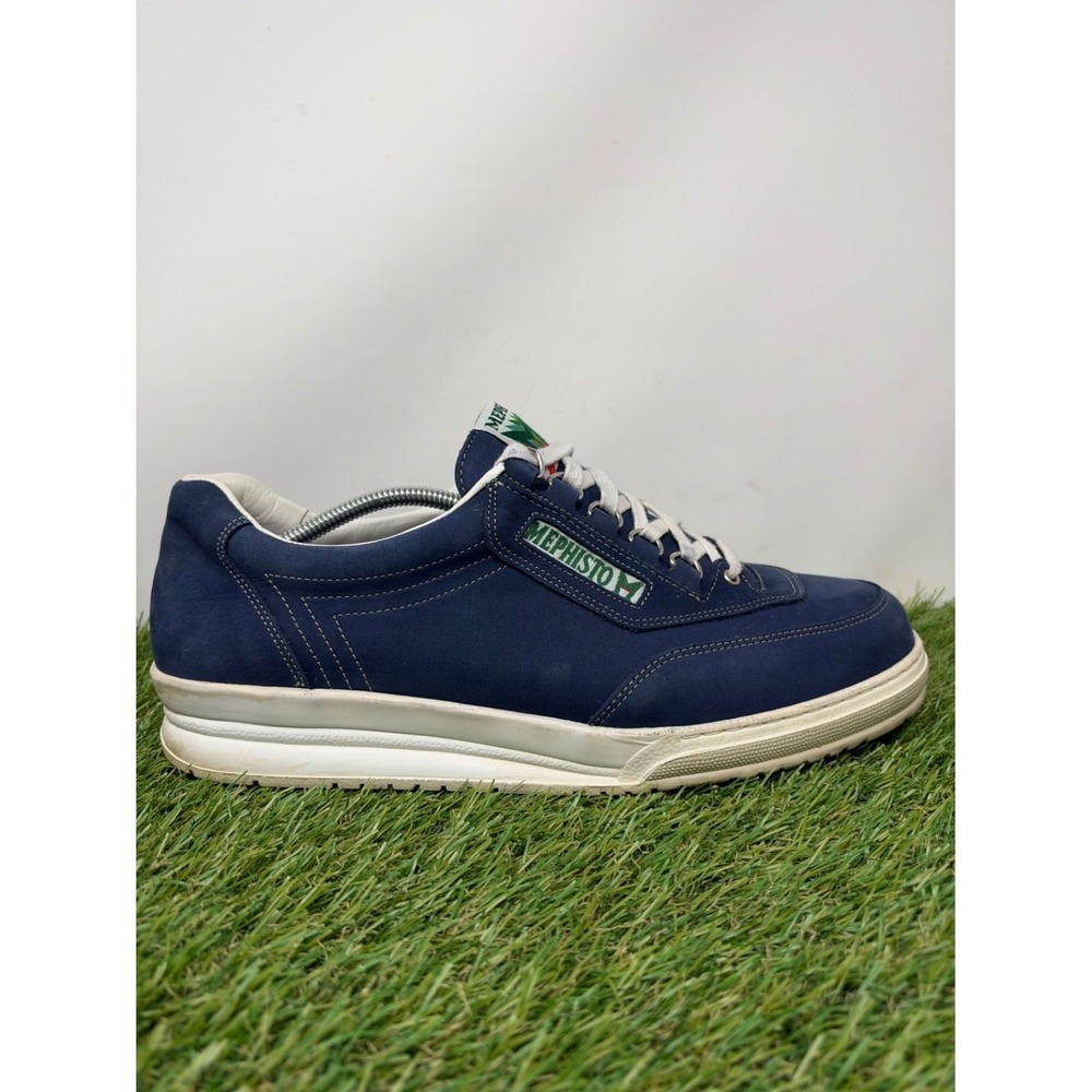 Mephisto Match Shoes Mens 12 Blue Nubuck Walking Comfort Sneakers Cushion Oxford
